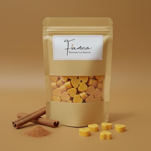 Image of Wax Melts | Organic Soy Wax | Essential Oil Infused | Cinnamon Fragrance | Heart Shape Aroma Melts | Warm Room Freshener | Safe Smoke-Free Scent | 80 GMS