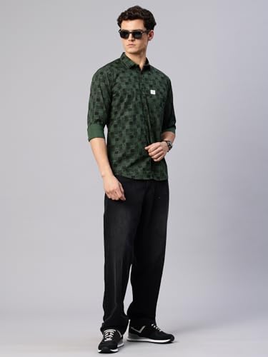 Image of Majestic Man Custom Abstract Printed Pure Cotton Slim Fit Casual Shirt