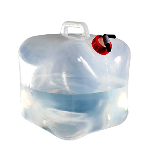BPA Free Collapsible Water Container, 5.3-Gallon Portable WaterStorage Container for Hiking Camping Picnic Travel BBQ