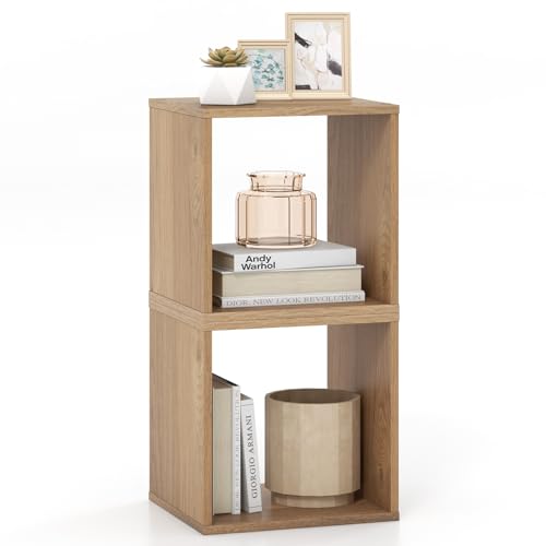 LOKO Stackable 2 Cube Storage Organizer, Freestanding Cubby Storage Bookcase with Anti-toppling...