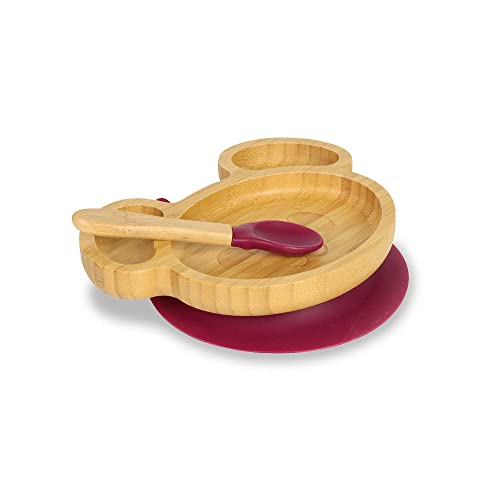 BIOZOYG Bambus Teller Set Maus Motiv | Saugteller mit Löffel | FSC...