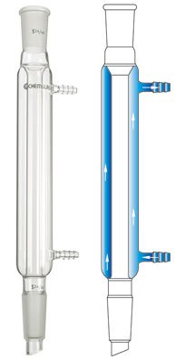 Chemglass CG-1218-09 Series CG-1218 Liebig Condenser, 24/40 Joint, 500 mm Jacket Length, 620 mm Height