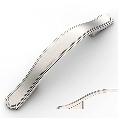 Image of Asidrama 6 Pack 3 Inch(76mm) Brushed Nickel Cabinet Pulls Heavy-Duty Solid Kitchen Cabinet Handles Satin Nickel Drawer Hardware for Bathrooms Cupboard