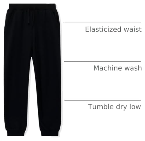 Image of Kid Nation Kids Unisex Soft Brushed Fleece Casual Pull On Jogger Sweatpants with Pockets for Boys or Girls