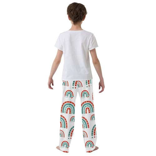 Boys' Pants Christmas Xmas Cute Rainbow Long Bottoms Jogger Pants Elastic Waist Trousers with Pockets S-XL3