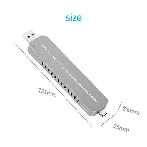Carcasa externa USB3.1 Type-A+C para SSD M.2 NVME miniatura 4