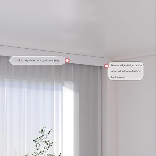 Corniche en aluminium de 120 cm blanche avec coffre de suspension de rideaux pour fixation plafond