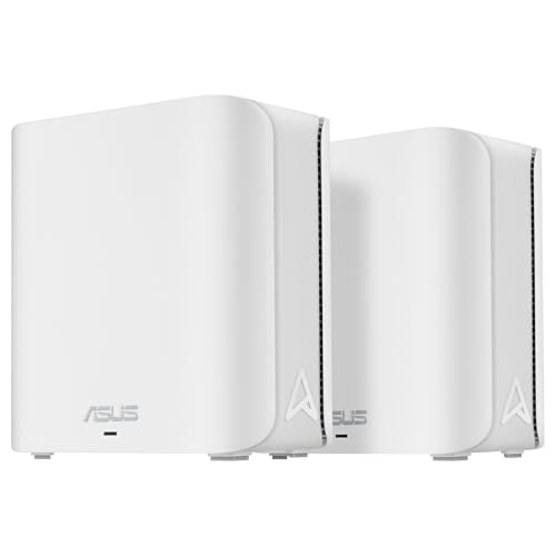 ASUS ZenWiFi BD4 2-Pack - Router Mesh WiFi 7 de Doble Banda, 3600 Mbps, Cobertura de 470 m², Dos Puertos 2,5G, Controles de Seguridad y parentales incluidos, Smart Home Master SSIDs, Blanco