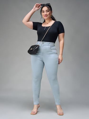 Image of Miss Chase A+ Women's Bootcut High Rise Regular Length Stretchable Denim Jeans