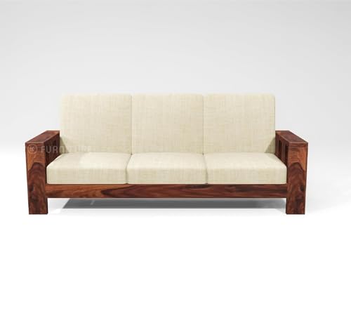Image of KL Furniture Wooden 8 Seater Sofa Set for Living Room | Sheesham Wood Sofa Set 8 Seater for Home| Solid Wood Sofa Set (3+3+2 Natural Finish)