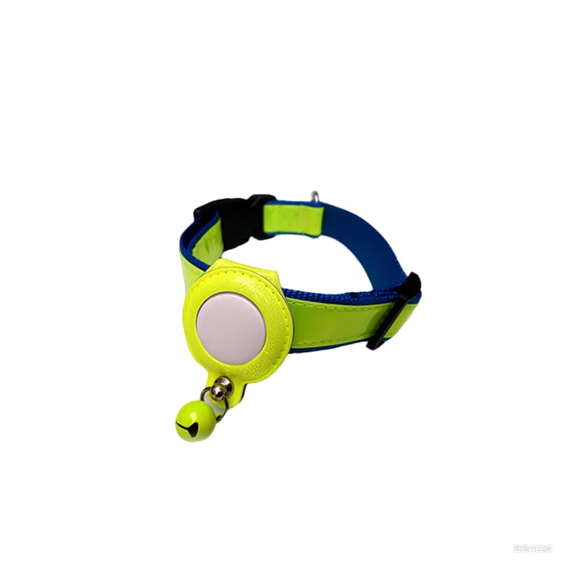 Pet Bluetooth Positioning Collar iOS Certification 365 Days Standby Reflective Waterproof, Green(L)