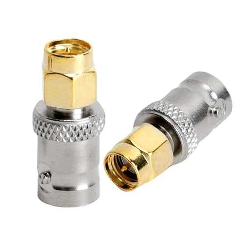 ACONRFTOL Adattatore Coassiale SMA a BNC Femmina/Maschio per Antenne HF, Dispositivi Wi-Fi, SDR (2 Pezzi)
