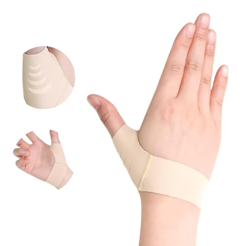 手首 親指サポーター リストバンド スポーツ バスケ テニス にじゅうかあつ固定 筋トレ 薄款 手首保護 フリーサイズ 男女共通 左右兼用 (肌色L)