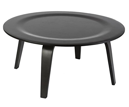 Madeira Molded Plywood Round Coffee Table - Black
