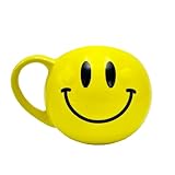 Island Dogs 22-Ounce Giant Smiley Face Round Ceramic Coffee Mug - Fun, Novelty Mug for Coffee Lovers, Great Gag Gift, Unique Kitchen Accessory