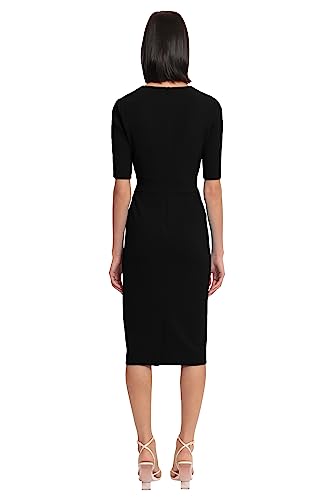Image of Donna Morgan Women's Curved Waist Seam Crepe Workwear Dress Career Office Desk to Dinner Event Occasion Guest of