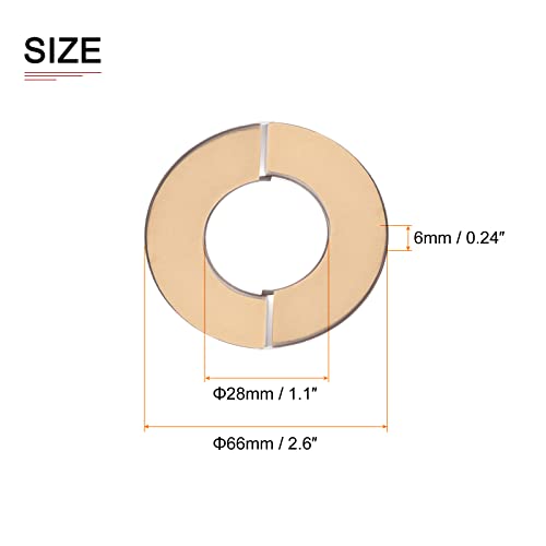 DTGN 66x6mm(DxT) Wall Split Flange, 4Pack, Good for Bathroom Kitchen 28mm Dia Pipe, Stainless Steel Round Escutcheon Plate - Image 2