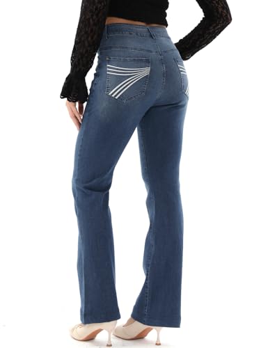 Bootcut Jeans for Women High Waisted Stretchy Flared Womens Jeans Denim Pants with Pockets