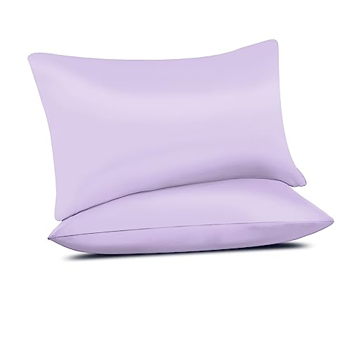 Pamposh Satin Silk Pillowcases For Hair And Skin 2 Pack Standard Size with Envelope Closure (2 Pcs Pillowcases (50 x 75 cm), Purple) - Image 3