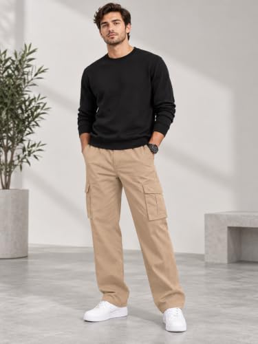 Image of Leriya Fashion Men Cargo Pants | 6 Pocket Cotton Cargo Joggers for Men | Loose Fit Stylish Pant with Pockets | Casual Baggy Trousers & Streetwear Lower (Available in Plus Size)