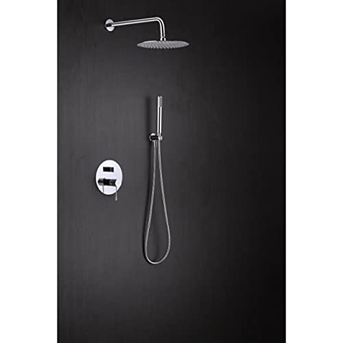 IMEX - Ensemble De Douche Thermostatique Encastré - Kit Thermostatique Douche Encastrée 2 Voies - SERIE LINE TOP Nickel Brossé- GTQ038/NQ