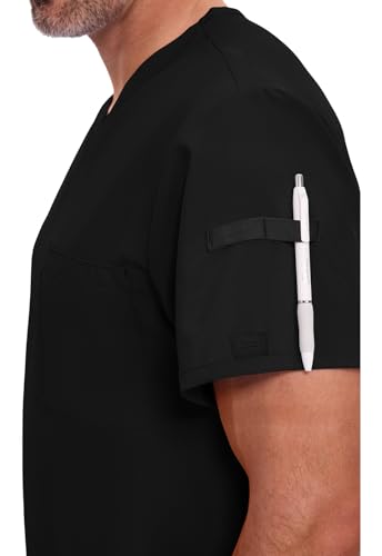 Image of Dickies EDS Essentials Scrubs for Men V-Neck 360 Stretch Medical Scrub Top | Relaxed Fit, 2 Pocket Design, 360 Stretch, Moisture Wicking Fabric, Durable Construction, Side Vents, Easy Care