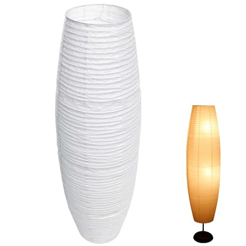 Pantalla de lámpara de pie de papel, pantalla de repuesto, estilo nórdico, lámpara de pie, cubierta de luz, papel de arroz, lámpara de pie, pantalla vintage decorativa para salón, dormitorio, hotel
