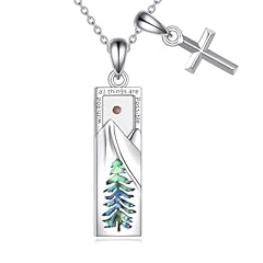 Silver-Mustard Seed Mountain & Cross Necklace