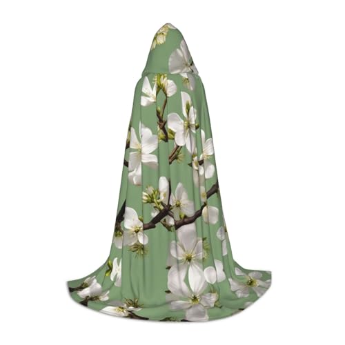 Cape longue fleurs de bois Dogwood avec capuche pour un bal masqué féerique en automne