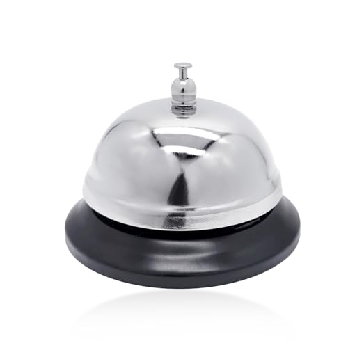 Peslogy Reception Call Bell, Desk Call Bell, 3.3 inch Diameter, Service Bell for Hotel Restaurant, Kitchen, Shop, School