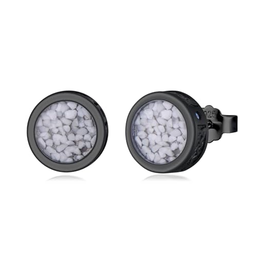 Pendientes runas vikingas plata 925 hombre ohrstecker negro turquesa