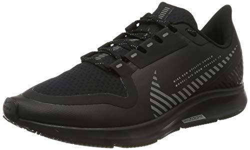 Nike Men's Air Zoom Pegasus 36 Shield Running Shoes, Black/Black/Metallic Silver, 12 D