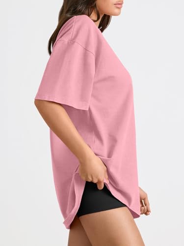 Image of Trendy Queen Womens Oversized T-Shirts Short Sleeves Workout Tops | Casual Summer Gym Tees Plus Size Fashion Clothes 2026