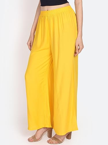 Image of Fancy Star Women Super-Combed Cotton and Rayon Solid Full Length Regular Palazzo