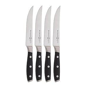 Messermeister Avanta 5” Fine Edge Steak Knife Set – German X50 Stainless Steel – Rust Resistant & Easy to Maintain – Includes 4 Steak Knives