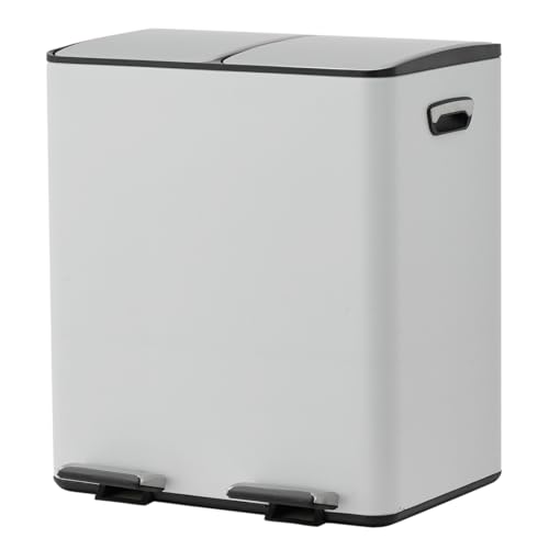 Caneca de basura cocina acero inoxidable 40L doble