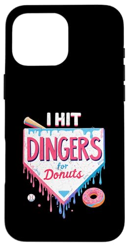 スポーツ 野球 ホームプレート ドリップ I m Hit Dingers ドーナツ用 スマホケース iPhone 16 Pro Max 用