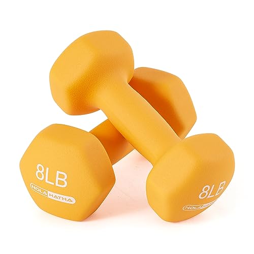 HolaHatha Neoprene Dumbbell Weights Set with Rack, 32 Lbs, Multicolor - image 7