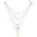 Produktbild Homeofying Mode Frauen Multilayer Kette Mond Runde Anhänger Halskette Partei Schmuck Geschenk Halsreifen Kragen Halskette Für Frauen Männer Golden