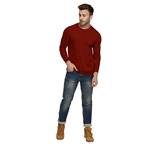 Image of LAZYCHUNKS Men's Cotton Full Sleeve T-Shirt | Round Neck Men's Tshirt