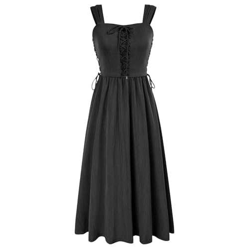 Viktorianisches Corsagenkleid Damen Mittelalter Kleid Vintage Renaissance Hohe Taille Kleid Gothic Mittelalter Kostüm für Damen Elegant A-Linie...