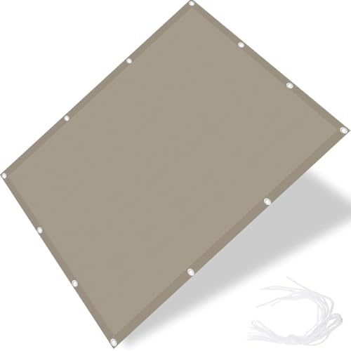 Voile d'ombrage rectangulaire taupe 1.4x3.8m avec oeillets