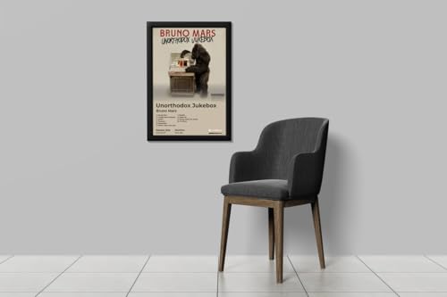 Image of BLINKART Bruno mars - Unorthodox Jukebox Wall Photo Frames | Wall Art for Bedroom, Living Room, Studio or Office | Album Cover Print with Spotify Song Link QR Code | Gift for Fans - 8x12 In