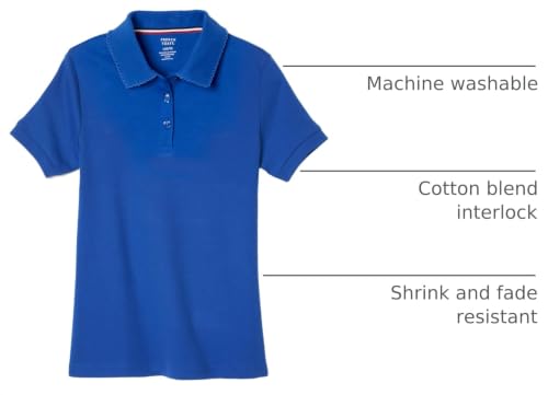 Image of French Toast Girls' Short Sleeve Picot Collar Polo School Uniform Shirt (Standard and Plus)