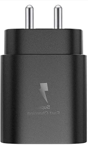 Image of Original 25W Type C Adapter Compatible with Samsung A35M35A53M55F05M15 F15A15A14M14F14A34M34F34S24 UltraZ fold Lip -Black with SIX Months Replacement Warranty