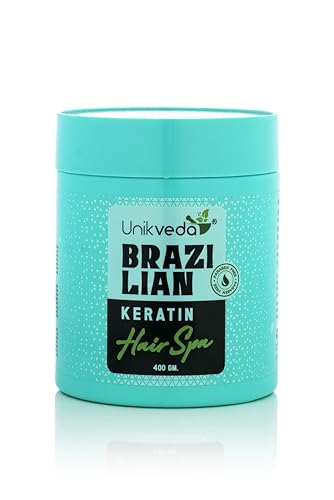 UNIKVEDA Brazalian Keratin Hair Spa with Hydrolyzed Keratin to Boost Hair Growth and Soft and Smooth Hair for Women 400gm