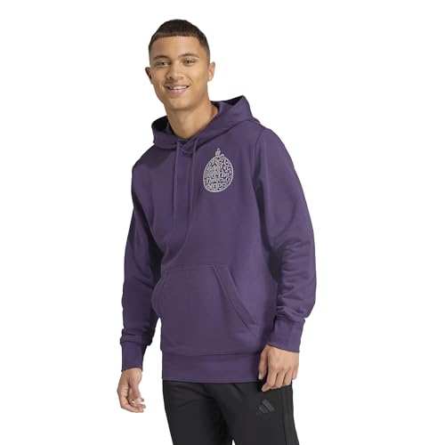HOLIDAY×Peate ULTRA HEAVY SWEAT HOODIE adidas Men's Holiday Metallic Graphic Hoodie, Aurora Plum, X-Small