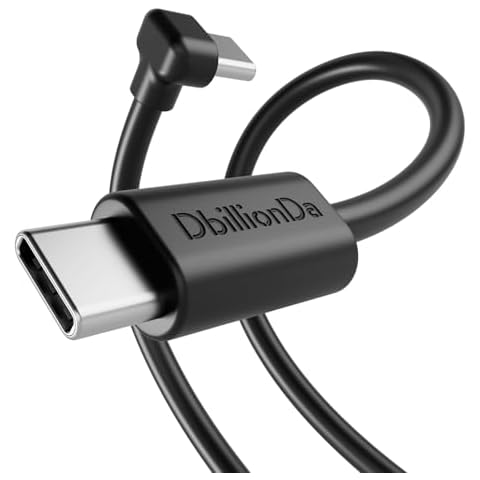 DbillionDa USB C Cable Right Angle, 90° Short Connector Charger (3ft, 60W) USB C to USB C for iPhone 15, Galaxy S23, MacBook Pro 2020, iPad Pro, iPad Air 4, Pixel, Switch –Enhanced Gaming Comfort Cover