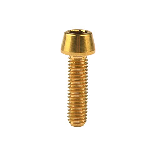 Image of Titanium Ti Bolt M5x9 16 18 20 25 30 35 40 45 50 55 60mm Tapered Head Screws Pack of 4 (M5x18mm, Gold)