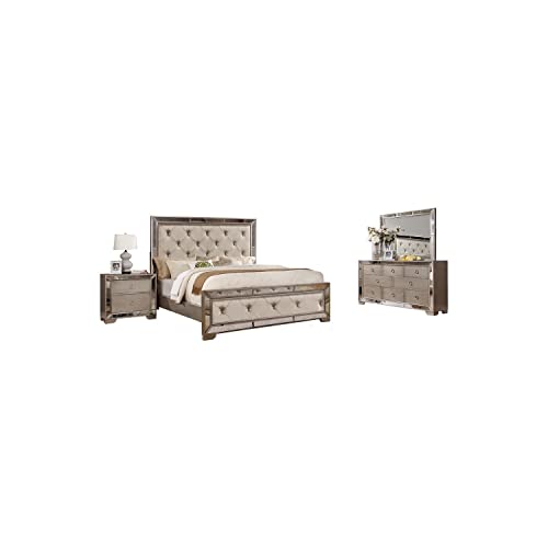 Best Master Furniture Ava Mirrored 6 Pcs Bedroom...